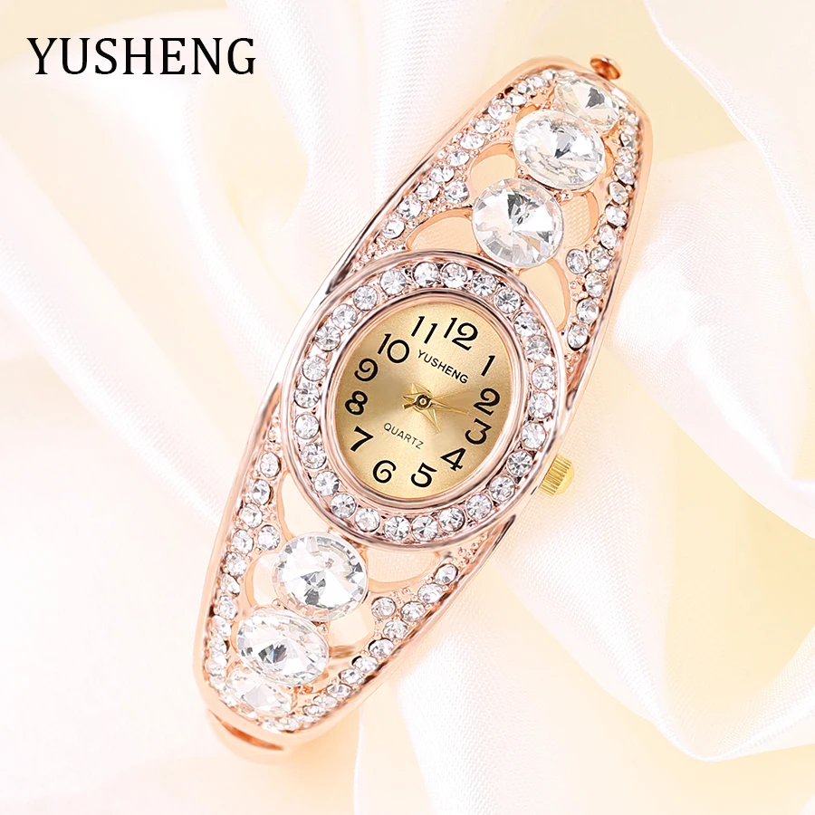 YUSHENG Gold Watch Women Dress Flower Article Montre Homme Marque De Luxe Stainless Steel Back Water Resistant Relogio Feminino
YUSHENG Gold Watch Women Dress Flower Article Montre Homme Marque De Luxe Stainless Steel Back Water Resistant Relogio Feminino