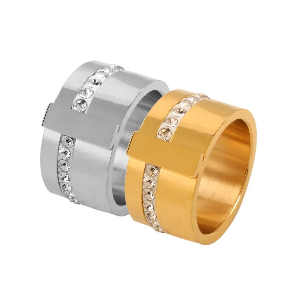 MSX Stainless Steel Rings for Women 12mm Width Zircon Inlay Golden Wedding Ring Valentine Day Gift Luxury Brand Lady Jewellery
MSX Stainless Steel Rings for Women 12mm Width Zircon Inlay Golden Wedding Ring Valentine Day Gift Luxury Brand Lady Jewellery