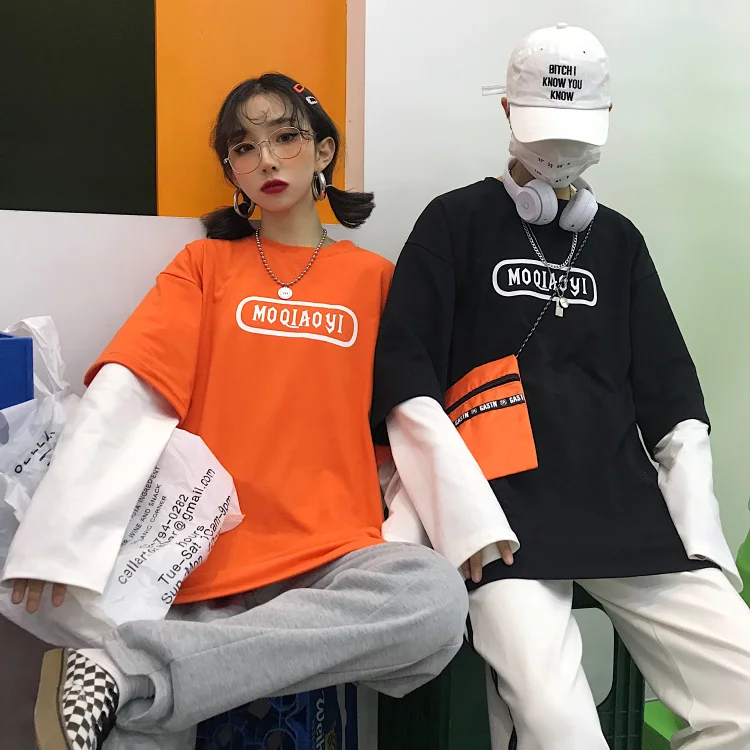 Harajuku футболка Femme 2019 весна корейский Ulzzang уличная Поддельные 2 футболка с длинными рукавами Для женщин Повседневное Базовая футболка Топы
Harajuku футболка Femme 2019 весна корейский Ulzzang уличная Поддельные 2 футболка с длинными рукавами Для женщин Повседневное Базовая футболка Топы