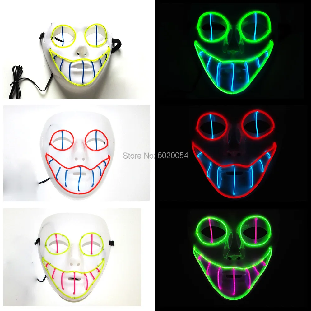 Scary Theme Party Cosplay Costumes Glowing Cool Light Up Luminous Masks LED EL Party Mask for Christmas Halloween Masquerade
Scary Theme Party Cosplay Costumes Glowing Cool Light Up Luminous Masks LED EL Party Mask for Christmas Halloween Masquerade