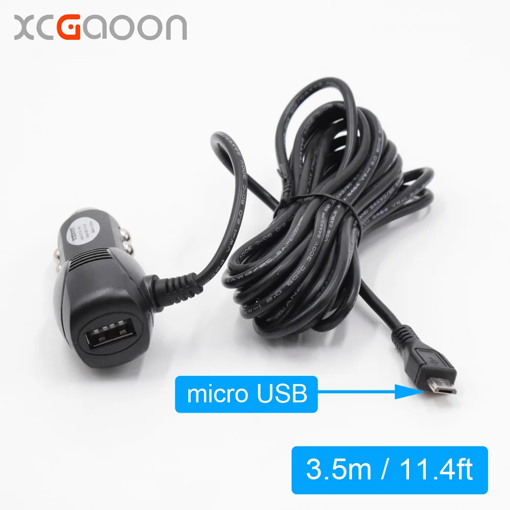 XCGaoon 3.5meter Micro USB Car Charger Adapter 5V 2A With USB Port for Mobile / Car DVR Camera Recorder / GPS, input DC 12V-24V
XCGaoon 3.5meter Micro USB Car Charger Adapter 5V 2A With USB Port for Mobile / Car DVR Camera Recorder / GPS, input DC 12V-24V