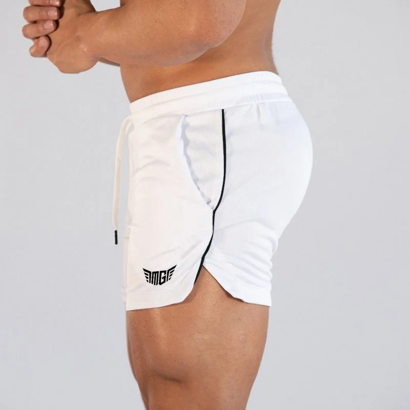 Летние мужские шорты для бега спортивные спортзала с карманами сетчатые