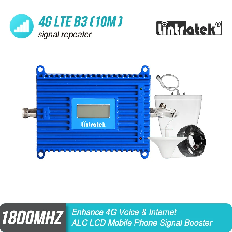 Lintratek AGC 70dB 4G LTE Band 3 1800 MHz усилитель сигнала мобильного телефона DCS ретранслятор ЖК