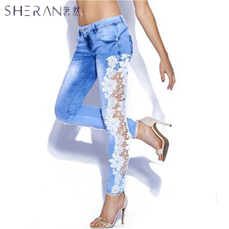 2021 Hot women fashion slim low waist jeans woman sexy lace crochet stretch denim trousers skinny slim blue pencil pants pants
2021 Hot women fashion slim low waist jeans woman sexy lace crochet stretch denim trousers skinny slim blue pencil pants pants