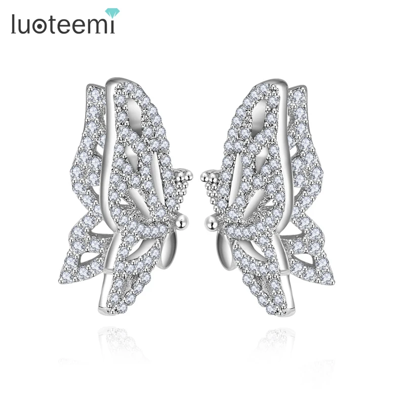LUOTEEMI Wholesale New Elegant Gold-Color Cubic Zircon Fancy Fashion Bow Butterfly Earrings Stud for Women Dance Party
LUOTEEMI Wholesale New Elegant Gold-Color Cubic Zircon Fancy Fashion Bow Butterfly Earrings Stud for Women Dance Party