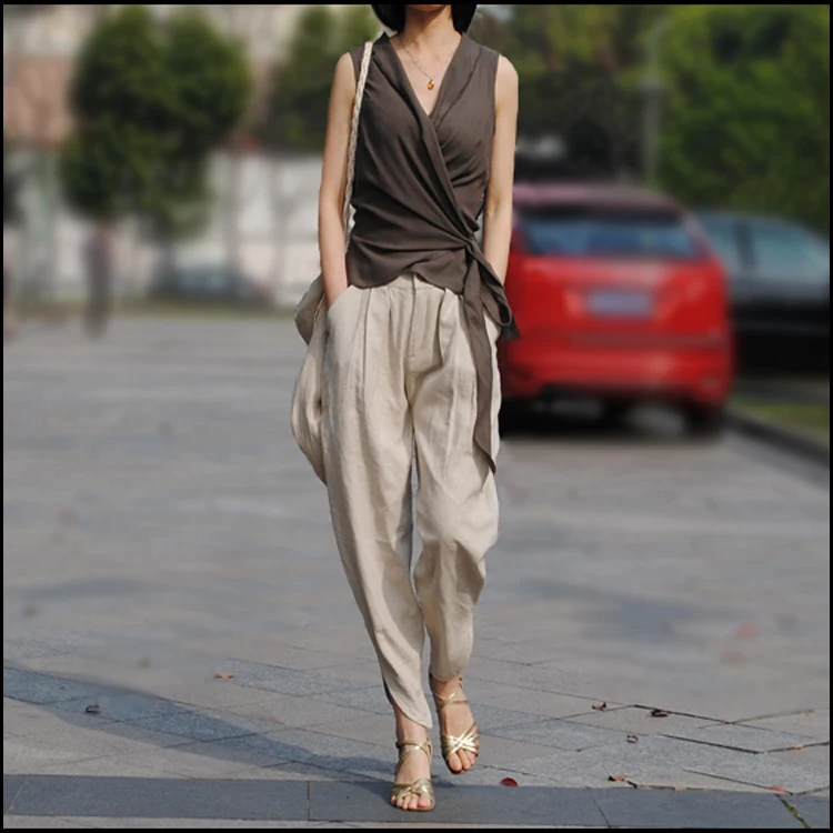 2015 summer new products listed, 15% cotton, 85% linen original designer women's pants
2015 summer new products listed, 15% cotton, 85% linen original designer women's pants