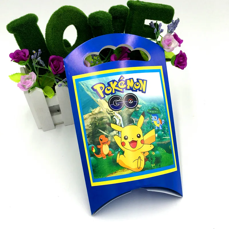 6 шт./лот сумки с чипом POKEMON GO Детские вечерние коробки для дня рождения Чехлы душа