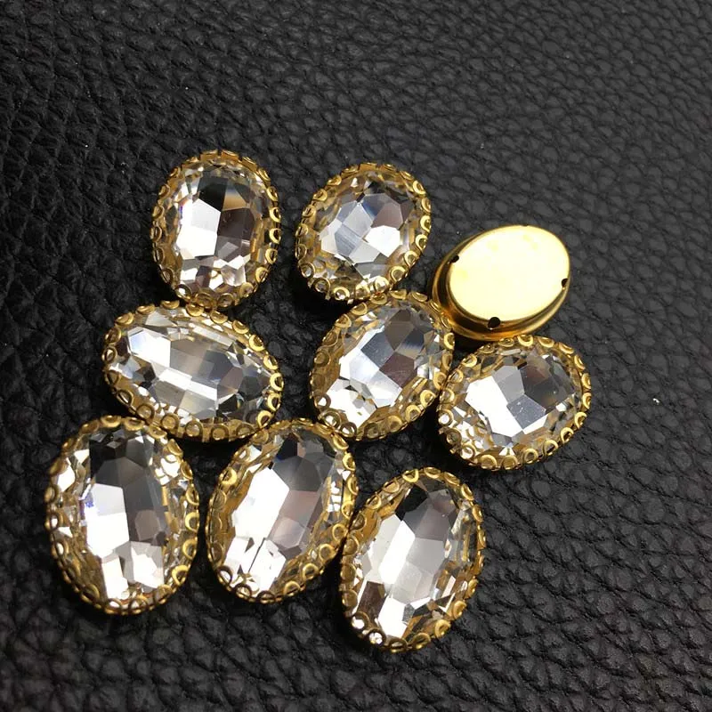 28pcs Teardrop Glass Crystal Rhinestone Handmade Sew On Flatback Stone Oval Gold Lace Claw DIY Clothing Decoration Accessories
28pcs Teardrop Glass Crystal Rhinestone Handmade Sew On Flatback Stone Oval Gold Lace Claw DIY Clothing Decoration Accessories