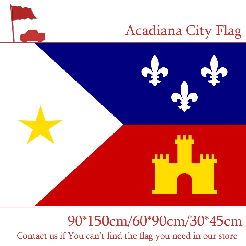 Acadiana Custom 3x5ft High-quality City Flag 90*150cm 60*90cm 40*60cm Flying Flag 15*21cm Hand Flag
Acadiana Custom 3x5ft High-quality City Flag 90*150cm 60*90cm 40*60cm Flying Flag 15*21cm Hand Flag
