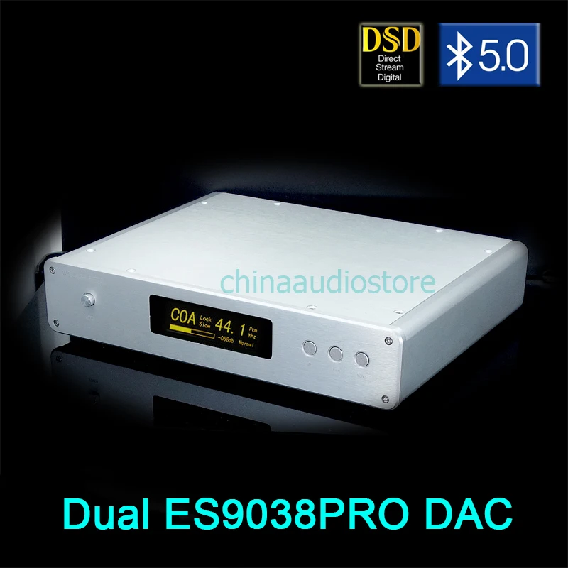 Двойной ES9038PRO DSD DAC oled дисплей ES9038 HIFI Amanero USB Bluetooth5.0 APTX HD трансформатор звуковой
