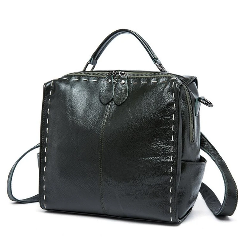 High Quality First Layer Cow Leather Women Double Shoulder Bags Punk Vintage Personality Multifunction Travel Women Backpack
High Quality First Layer Cow Leather Women Double Shoulder Bags Punk Vintage Personality Multifunction Travel Women Backpack