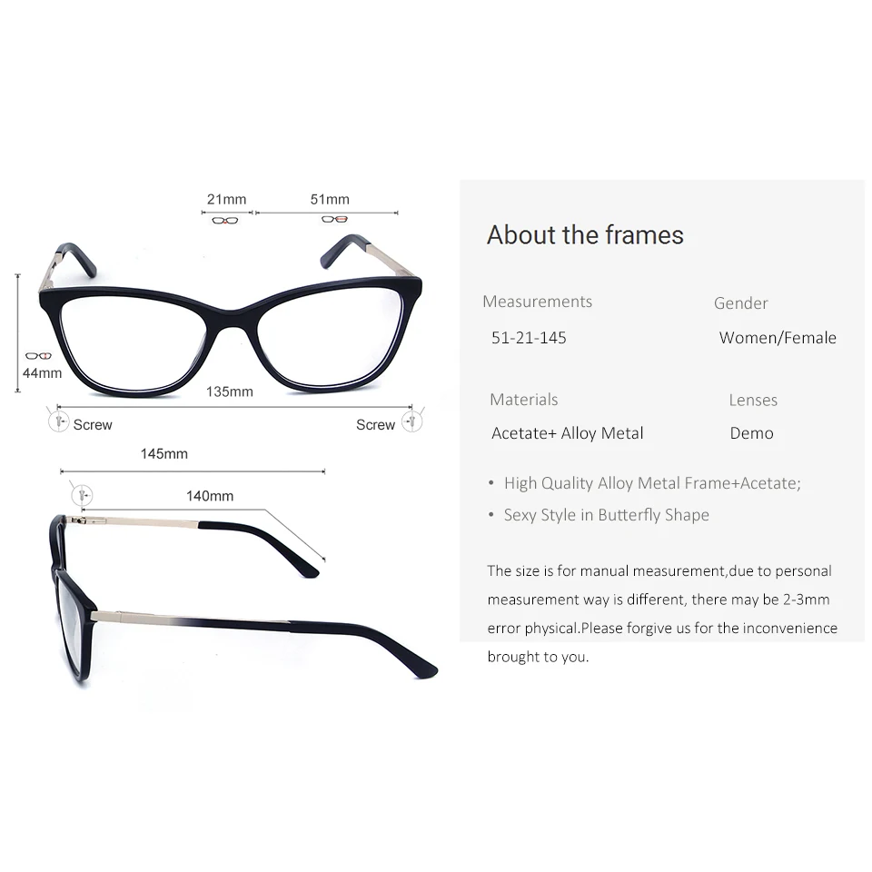 ESNBIE High Quality Acetate Glass Frame Women Eyeglasses Trends Myopia Glasses Fashionable Ladies Spectacle Frames lunettes
ESNBIE High Quality Acetate Glass Frame Women Eyeglasses Trends Myopia Glasses Fashionable Ladies Spectacle Frames lunettes