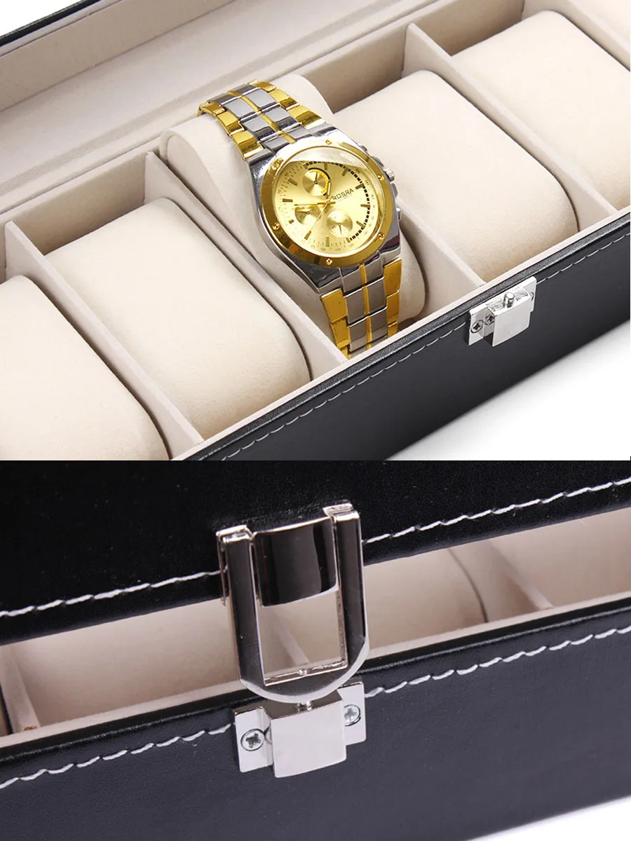 1Pc 6 Slots Watch Case Fashion Leather Jewelry Storage Box With Cover Case Jewelry Watches Display Holder Organizer ZY30
1Pc 6 Slots Watch Case Fashion Leather Jewelry Storage Box With Cover Case Jewelry Watches Display Holder Organizer ZY30