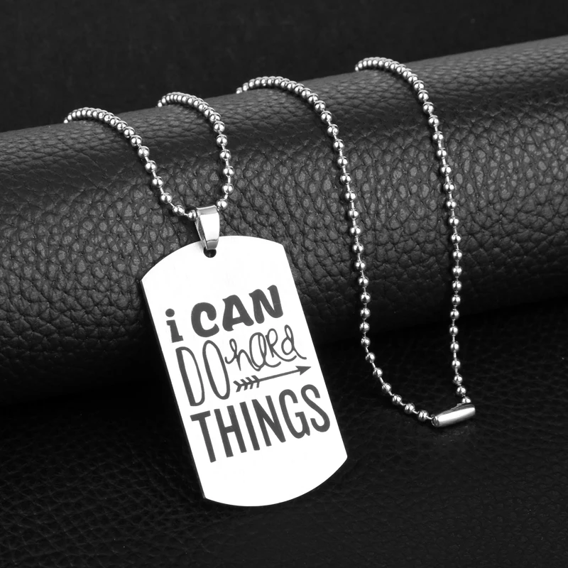 I Can Do Hard Things Necklace for Women Man Stainless Steel Pendant Choker Jewellery Necklaces for Teen Girls
I Can Do Hard Things Necklace for Women Man Stainless Steel Pendant Choker Jewellery Necklaces for Teen Girls