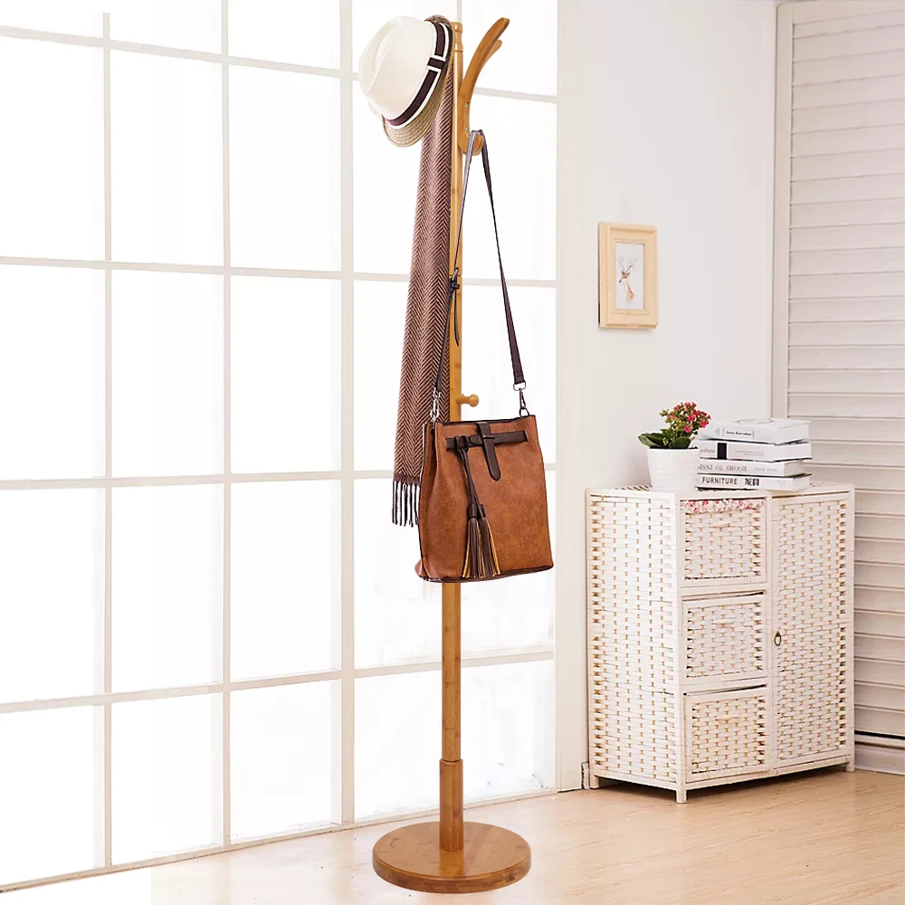 Natural Bamboo Standing Coat Rack 67” 11 Hooks Entryway Hall Hat Jacket Stand Coat Tree with Round Base for Living Room Bedroom
Natural Bamboo Standing Coat Rack 67” 11 Hooks Entryway Hall Hat Jacket Stand Coat Tree with Round Base for Living Room Bedroom