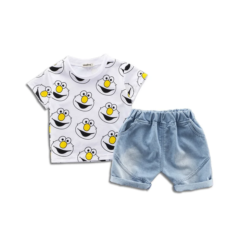 2019 Summer Children's Jeans Short Sleeve Set Cartoon Printed Baby Boys and Girls Two-piece Set
2019 Summer Children's Jeans Short Sleeve Set Cartoon Printed Baby Boys and Girls Two-piece Set