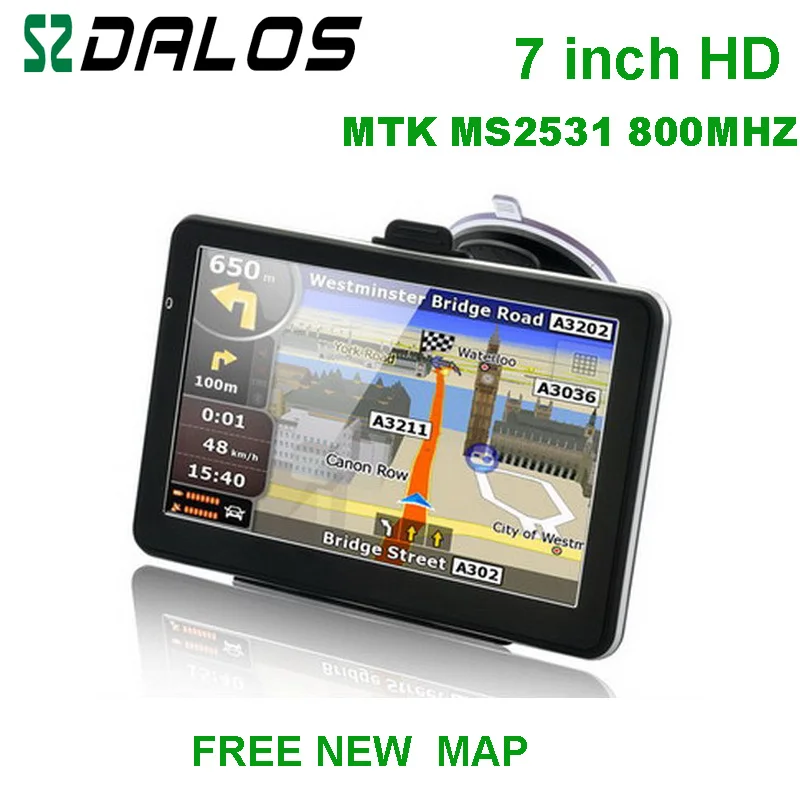 

Автомобильный GPS-навигатор, 7 дюймов, HD, 800 м/FM/4 ГБ/128 Мб, новые карты для Европы/США + Канады