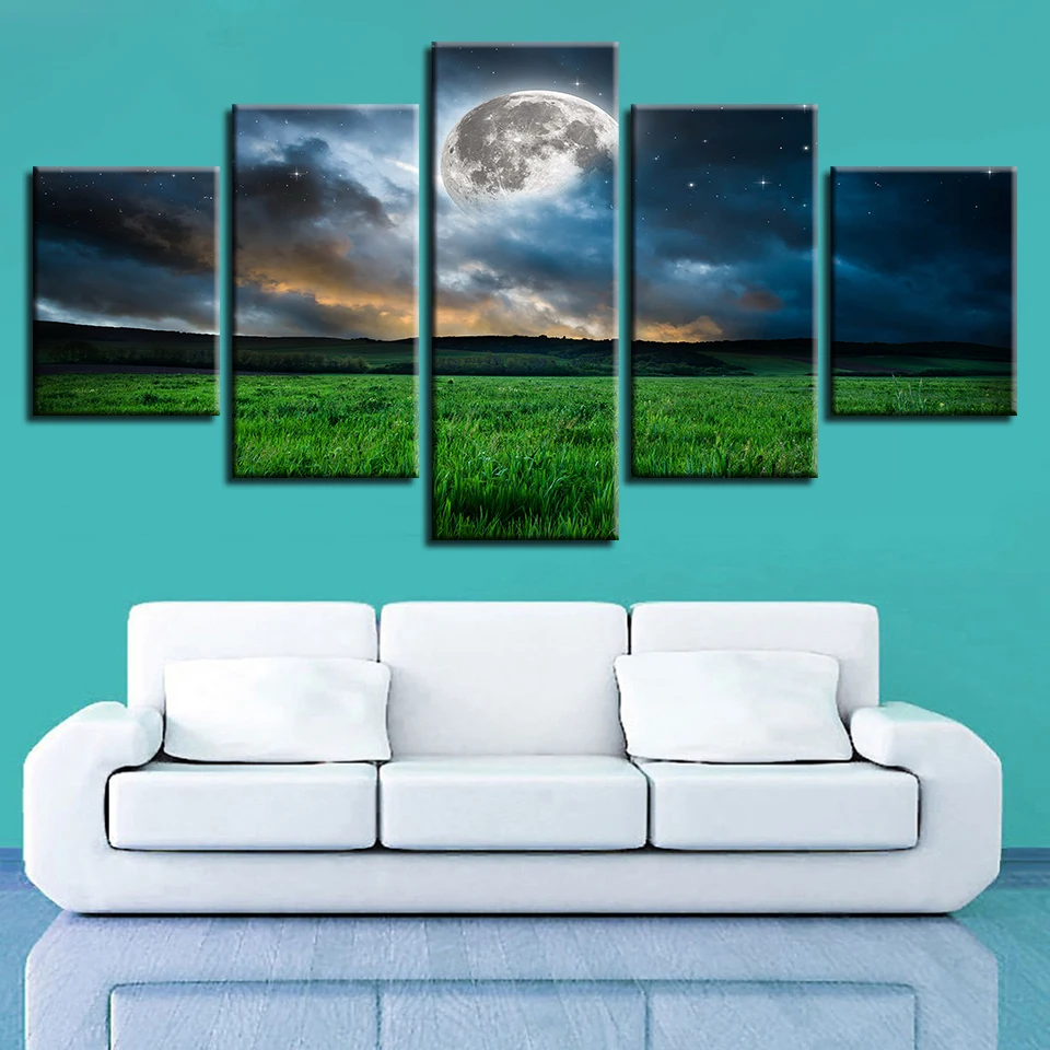 Modular Canvas Pictures Wall Art 5 Pieces Moon Grassland Night View Painting HD Prints Poster Frame Modern Decor For Living Room
Modular Canvas Pictures Wall Art 5 Pieces Moon Grassland Night View Painting HD Prints Poster Frame Modern Decor For Living Room