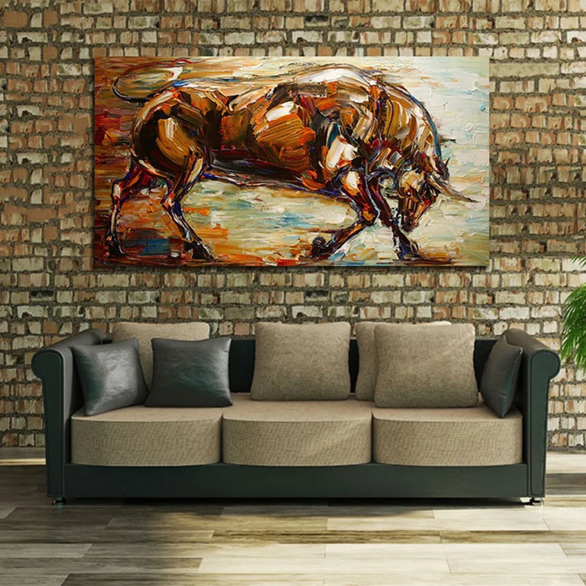 Modern abstract strong bull oil painting 100% hand painted animal oil painting on canvas wall art picture home decor
Modern abstract strong bull oil painting 100% hand painted animal oil painting on canvas wall art picture home decor