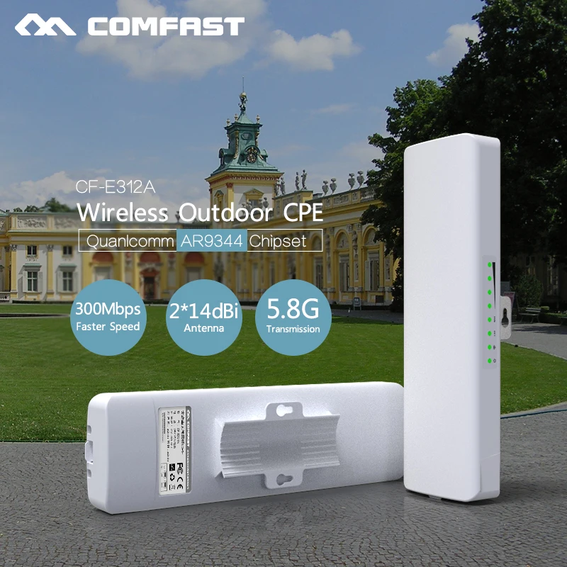Беспроводной уличный роутер 802.11AC 300 Мбит/с 5 8G Wi Fi ретранслятор 48 В POE power AR9344 точка