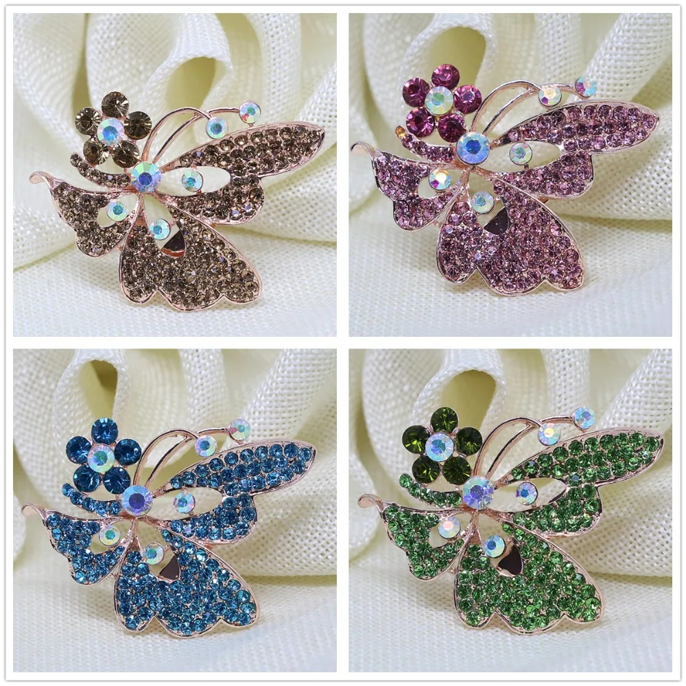 Unique design animal butterfly rose gold-color pins 8 colors rhinestone brooch crystal clothes weddings jewelry L
Unique design animal butterfly rose gold-color pins 8 colors rhinestone brooch crystal clothes weddings jewelry L