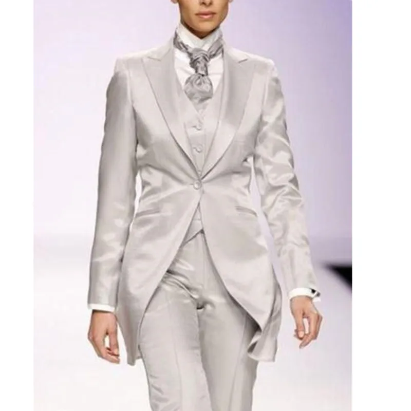 Women's trousers women's long elegant silver-gray suit 3 piece set (jacket + pants + vest) support custom size
Women's trousers women's long elegant silver-gray suit 3 piece set (jacket + pants + vest) support custom size