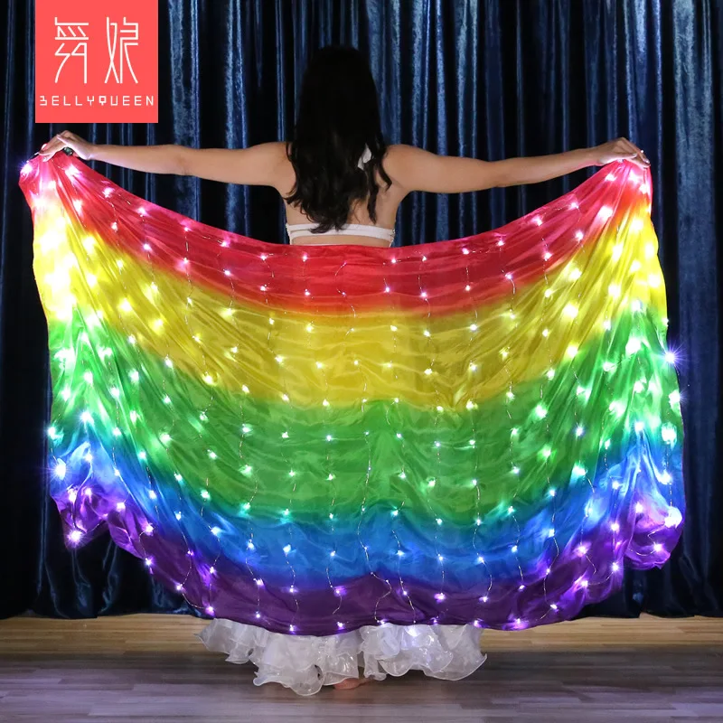 Rainbow Color Belly Dance Silk Veil With LED Light Stage Night Show Accessories Shawls For Women
Rainbow Color Belly Dance Silk Veil With LED Light Stage Night Show Accessories Shawls For Women