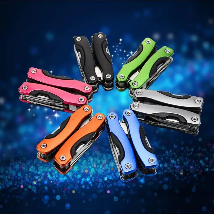 

Multitool Outdoor Survival Stainless Steel 9 In1 Tool Plier Portable Pocket Mini Knit Compact Knives Opener Pry Bar Saw