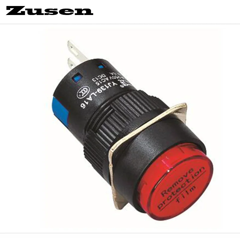 Zusen 50pcs 16mm on/off round plastic illuminated push button switch (LA16-11ZDN/R/12V/Y)
Zusen 50pcs 16mm on/off round plastic illuminated push button switch (LA16-11ZDN/R/12V/Y)