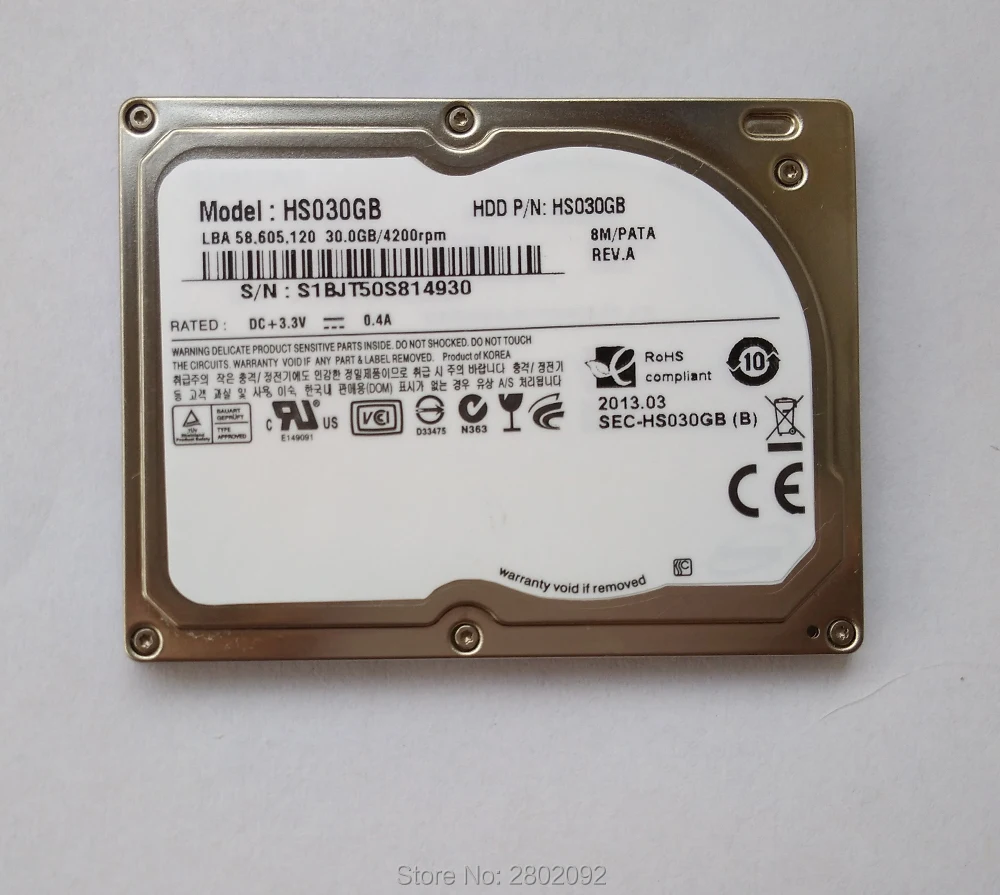 Новый 1 8 дюймовый жесткий Диск ZIF/CE 30G IPOD VIDEO ZUNE HDD HS030GB для DELL d430 D420 HP 2510P 2710P замена