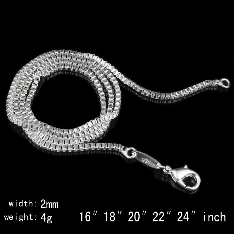Simple Silver Plated width 2 mm box Chain Necklace for Woman 16-24 inch Dropshipping Wholesale
Simple Silver Plated width 2 mm box Chain Necklace for Woman 16-24 inch Dropshipping Wholesale