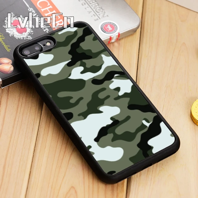 Камуфляжный чехол для телефона LvheCn с рисунком iPhone 5 6 s 7 8 plus 11 12 Pro X XR XS Max Samsung Galaxy S6 S7