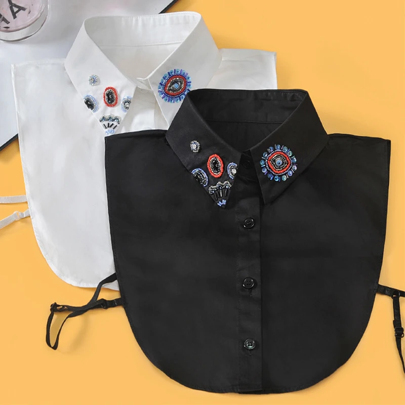 White Fake Collar Women False Collar Blouse Beaded Detachable Collar Fake Women Vintage Crystal Removable Faux Col Nep Kraagje
White Fake Collar Women False Collar Blouse Beaded Detachable Collar Fake Women Vintage Crystal Removable Faux Col Nep Kraagje