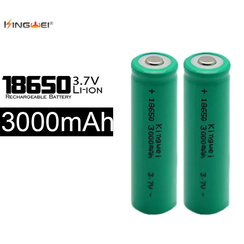 New KingWei 10Pcs/lot 18650 3000 mAh 3.7v Rechargeable Battery Green 18650 Lithium-ion Batteries
New KingWei 10Pcs/lot 18650 3000 mAh 3.7v Rechargeable Battery Green 18650 Lithium-ion Batteries