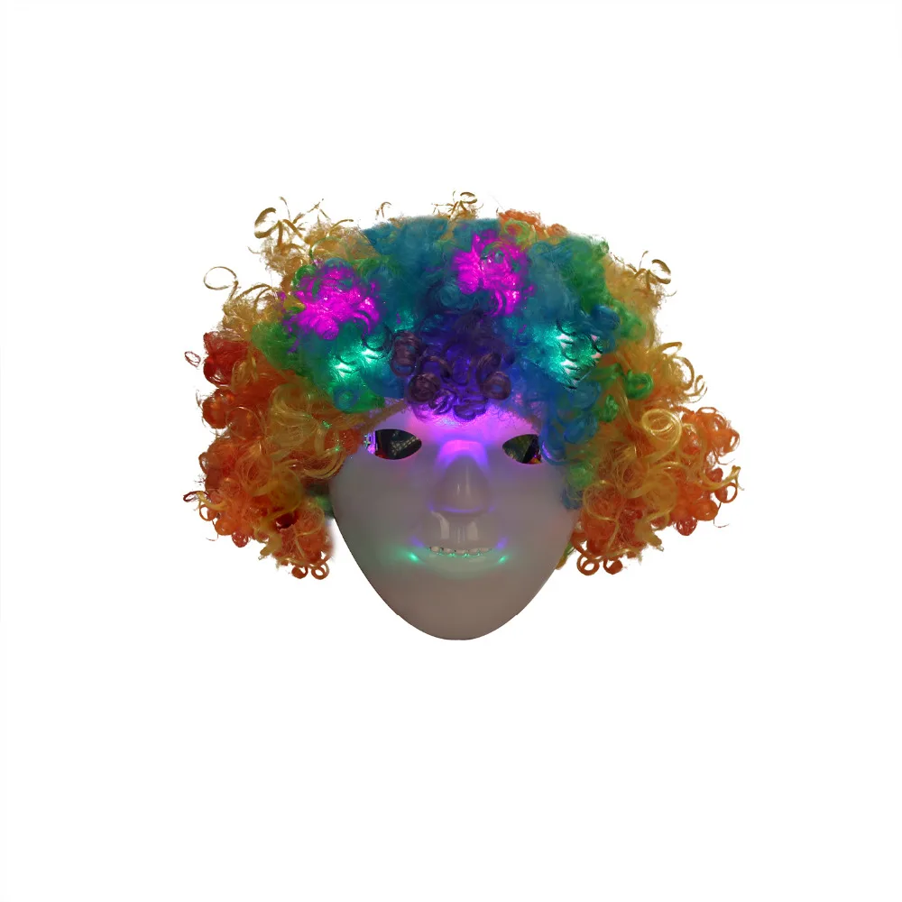 Светодио дный Light Up парик прическа Рождество Хэллоуин взрыв головы Искусственные