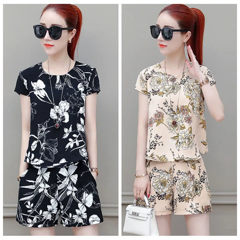 Fashion O-Neck Floral Print Two Piece Set Outfits for Women Summer Casual Loose Two Piece Set Women Sets Plus Size New
Fashion O-Neck Floral Print Two Piece Set Outfits for Women Summer Casual Loose Two Piece Set Women Sets Plus Size New