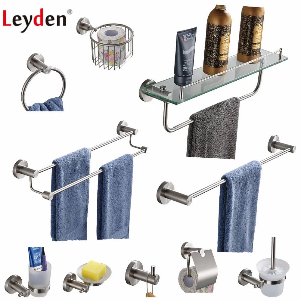 Leyden Bathroom Accessories Set Brushed 304 Stainless Steel Single Towel Bar Holder Toilet Paper Holder For Bath Hardware Sets
Leyden Bathroom Accessories Set Brushed 304 Stainless Steel Single Towel Bar Holder Toilet Paper Holder For Bath Hardware Sets