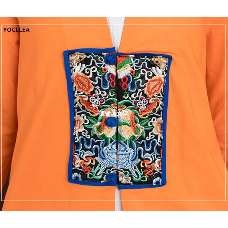 Chinese wind embroidered trench 2018 autumn suit new style collar coat long outfit loose females coats | Женская одежда