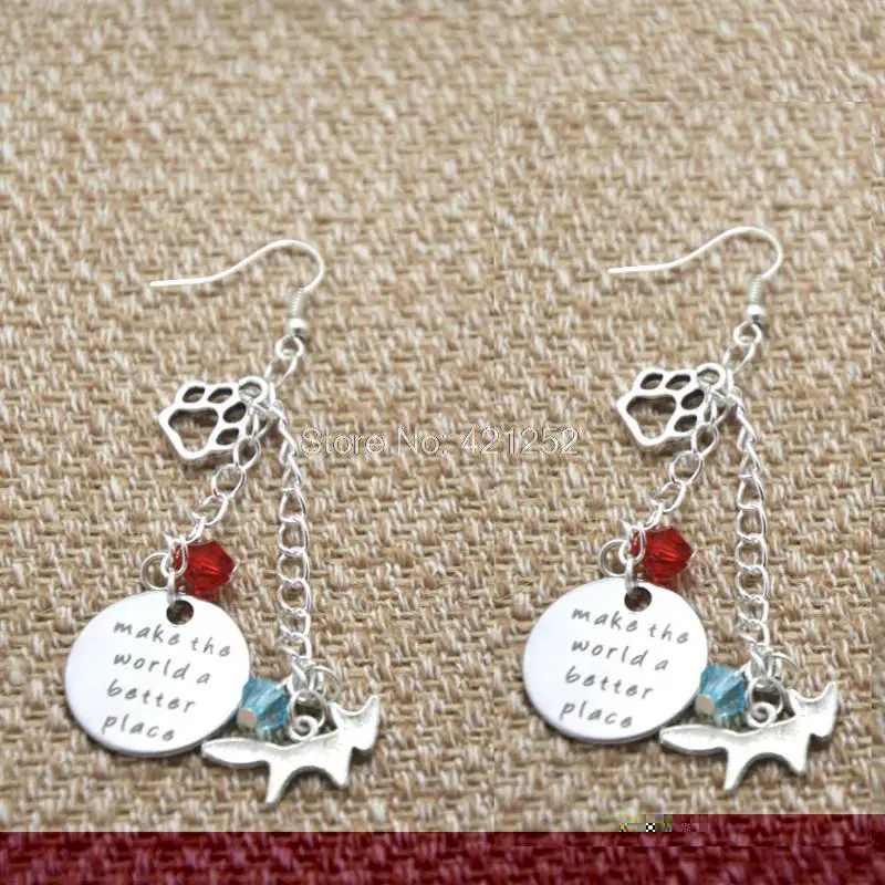 10pairs Nostalgic There's no place like home earrings Magic Wand Crystal earrings