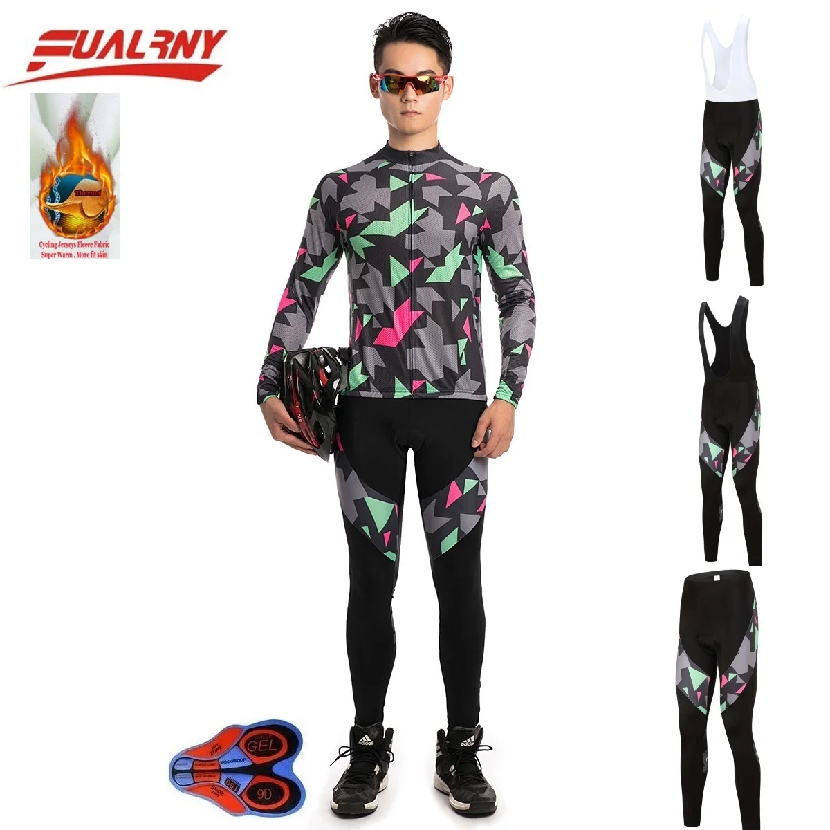 2018 команда fualrny с длинным рукавом Ropa Ciclismo Велоспорт Джерси наборы 9D гель/зима