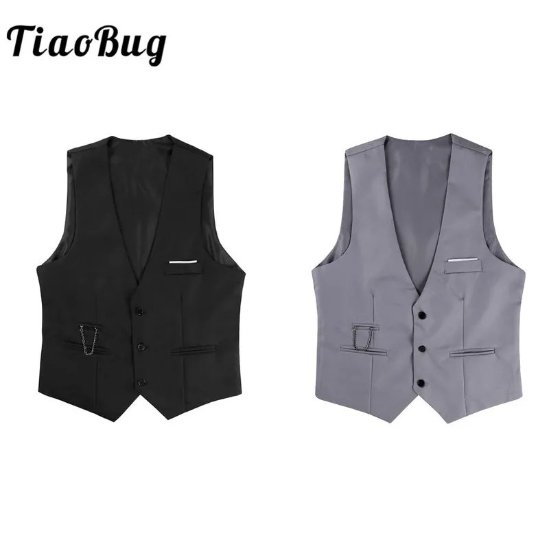 TiaoBug Men Slim Suit Vintage Elegant Vest V Neck Button Down Dress Suit Gilet Homme Men Waistcoat Casual Formal Business Jacket
TiaoBug Men Slim Suit Vintage Elegant Vest V Neck Button Down Dress Suit Gilet Homme Men Waistcoat Casual Formal Business Jacket
