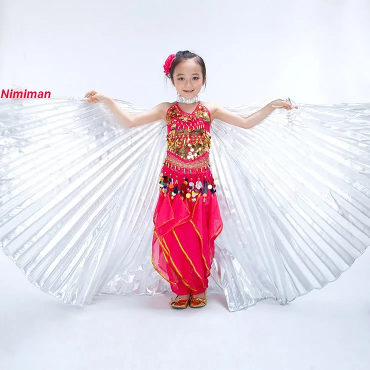 Фото 2018 костюм для танца живота ручной работы девочек Детский с крыльями ангела Исиды