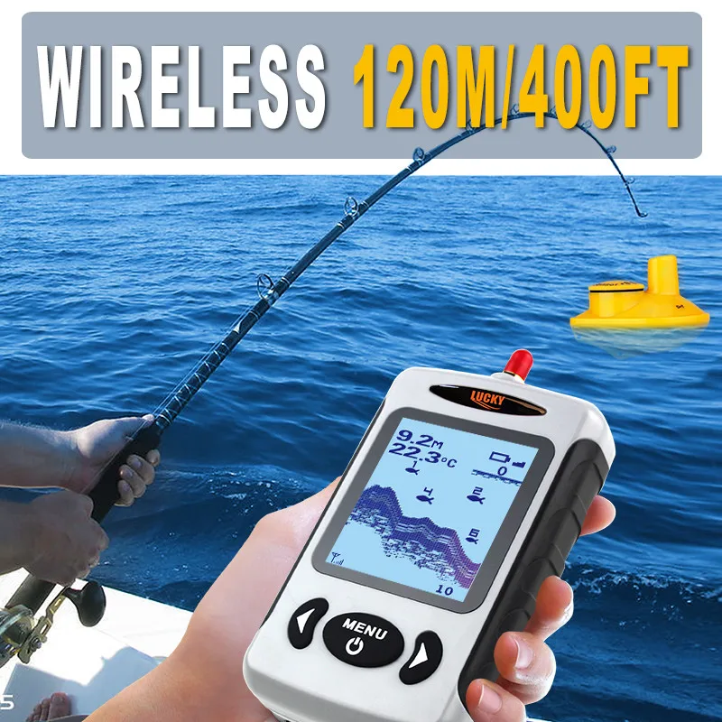 Лаки FFW718 рыболокатор беспроводной эхолот для рыбалки Sonar Сигнализация 100 м 125 кГц