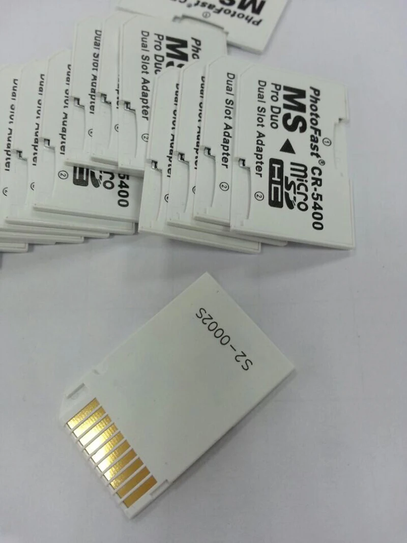 200PCS Photofast CR5400 Dual Slot Micro SD TF Card to MS Memory Stick Pro Duo Adapter
200PCS Photofast CR5400 Dual Slot Micro SD TF Card to MS Memory Stick Pro Duo Adapter