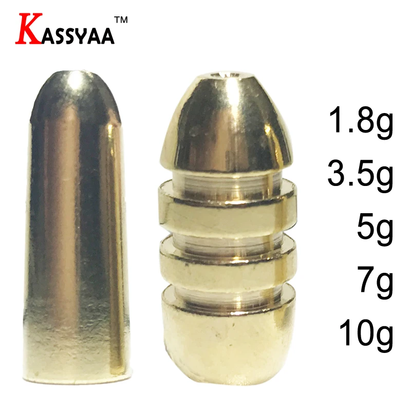 Медный свинцовый грузил KASSYAA 10 г 7 5g 3.5g 1 8 Whorl с гладкой поверхностью острая пуля