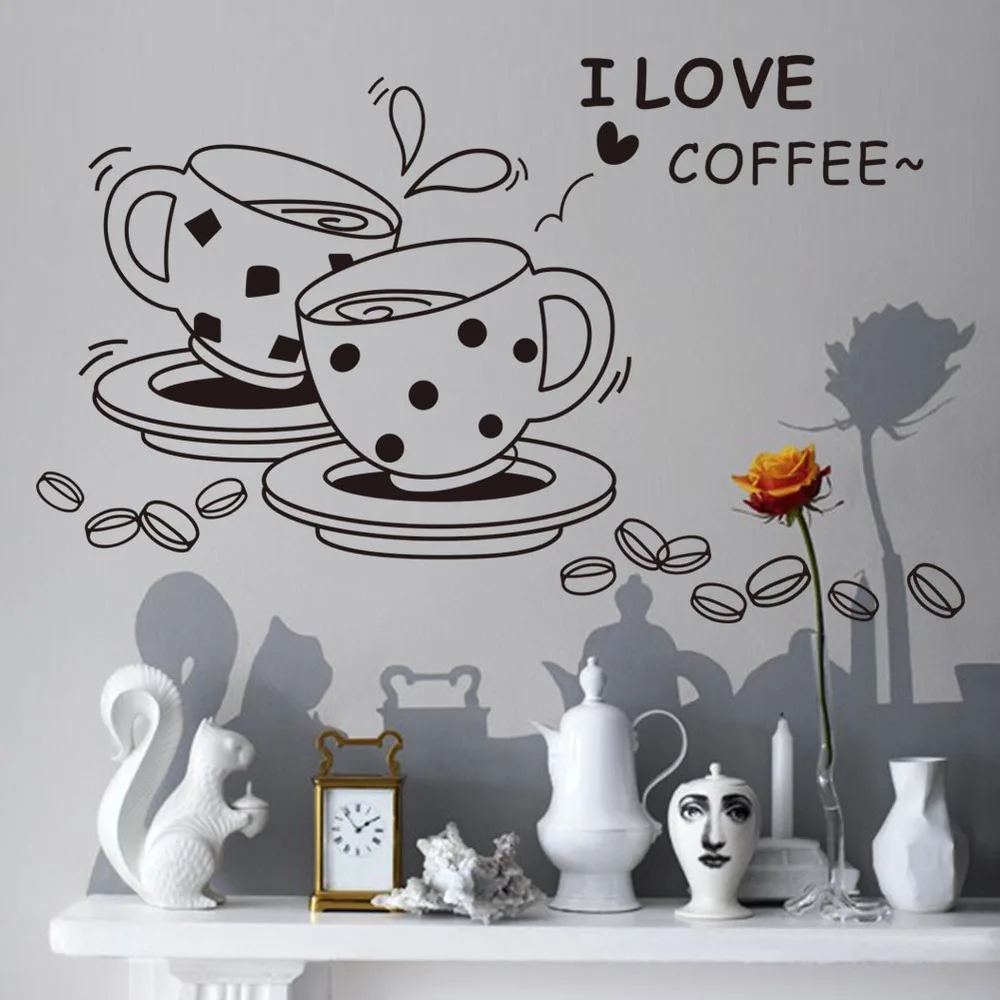 I love coffee wall decal removable cute coffee cup wall sticker Kitchen Restaurant vinyl wall stickers
I love coffee wall decal removable cute coffee cup wall sticker Kitchen Restaurant vinyl wall stickers