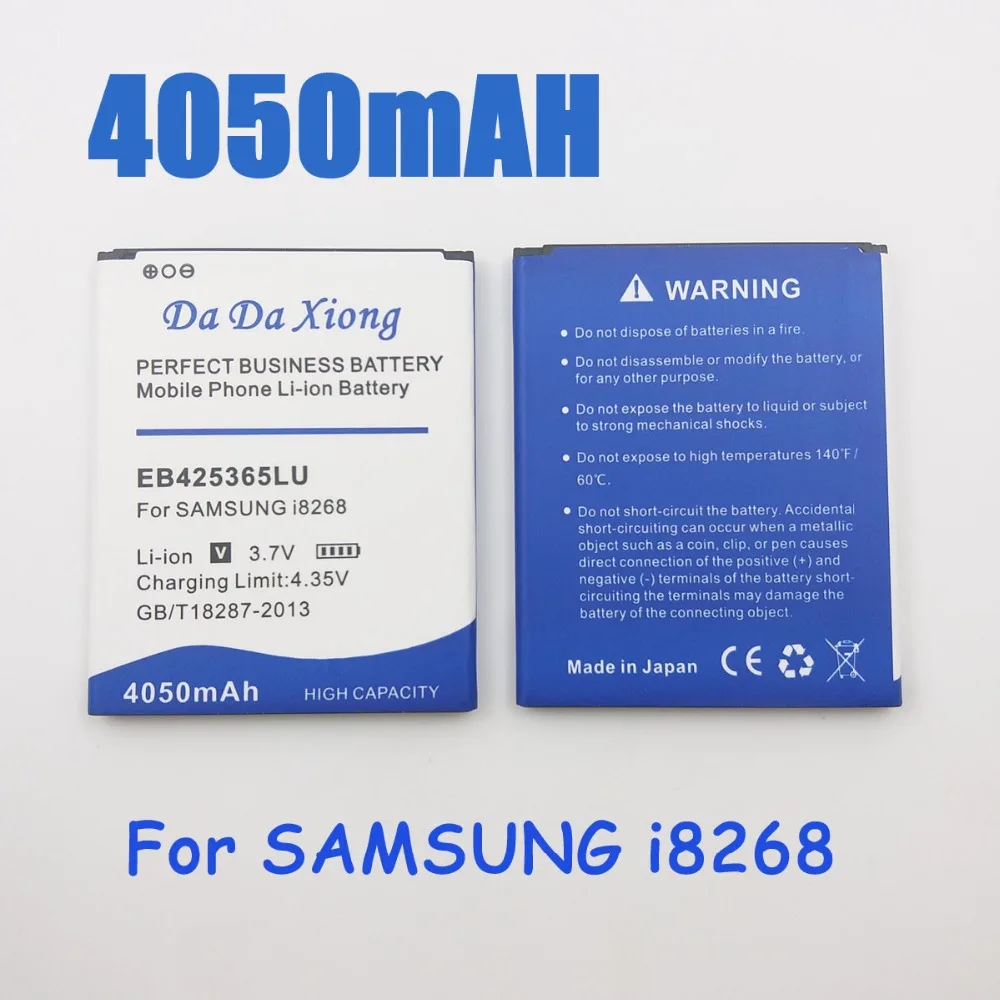 EB425365LU мобильный телефон 4050 мАч аккумулятор для Samsung GT i8262D i8268 i8268D SCH i829 высокое