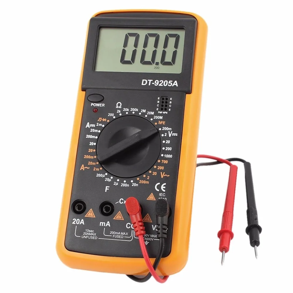 Профессиональный электрический ручной тестер DT9205A AC/DC с ЖК-дисплеем, цифровой мультиметр, амперметр
Профессиональный электрический ручной тестер DT9205A AC/DC с ЖК-дисплеем, цифровой мультиметр, амперметр