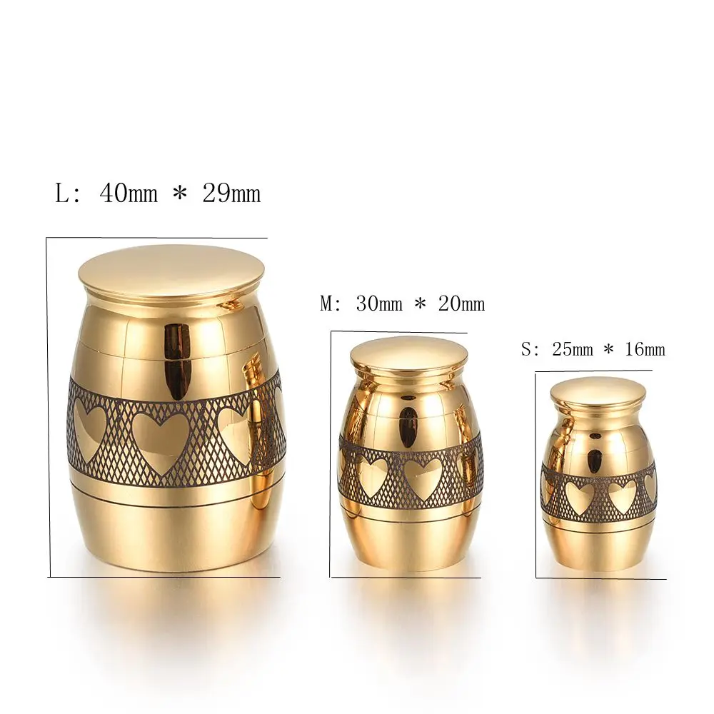 IJU010-2 Love Heart Gold Color Stainless Steel Memorial Urn Pet Cremation Ashes Keepsake Urn Human Funeral Mini Ashes Urn
IJU010-2 Love Heart Gold Color Stainless Steel Memorial Urn Pet Cremation Ashes Keepsake Urn Human Funeral Mini Ashes Urn