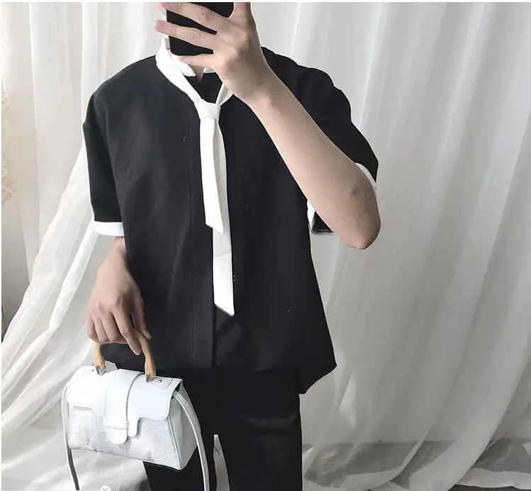 2018 Black tie style short - sleeved and simple Korean black shirt. S-6XL!!! Large size casual shirt
2018 Black tie style short - sleeved and simple Korean black shirt. S-6XL!!! Large size casual shirt